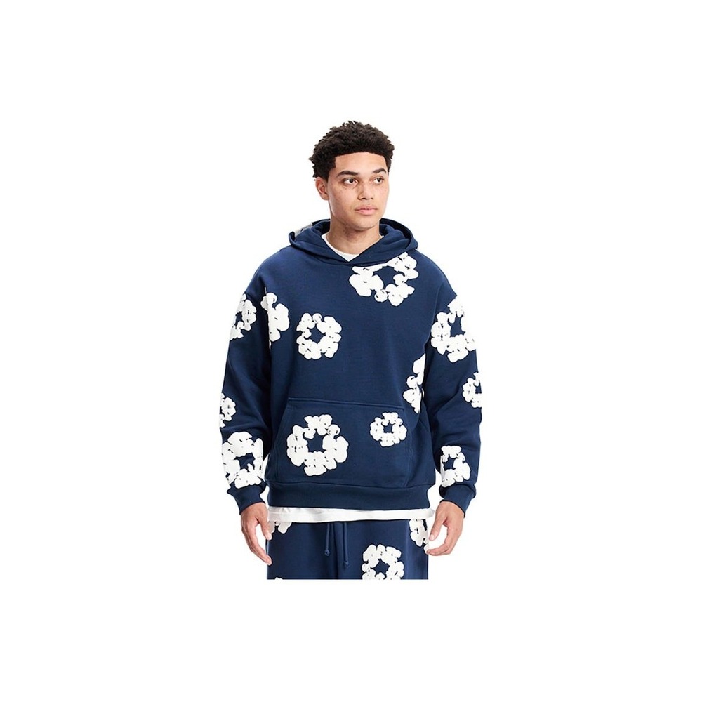 Denim Tears Cotton Wreath Hoodie Navy Medium Streetwear‎ New With Tags